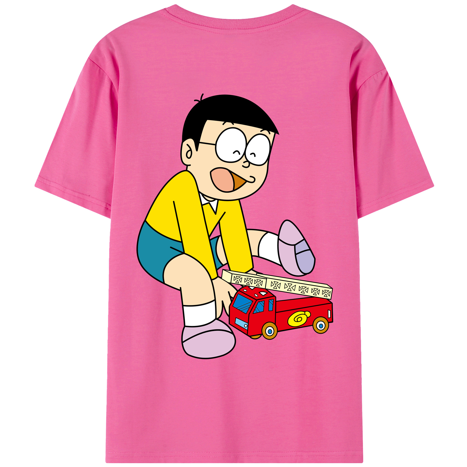 （画像用） ドラえもん 野比 のび太 Doraemon Nobita Nobi レディース半袖Tシャツ(バックプリント)
